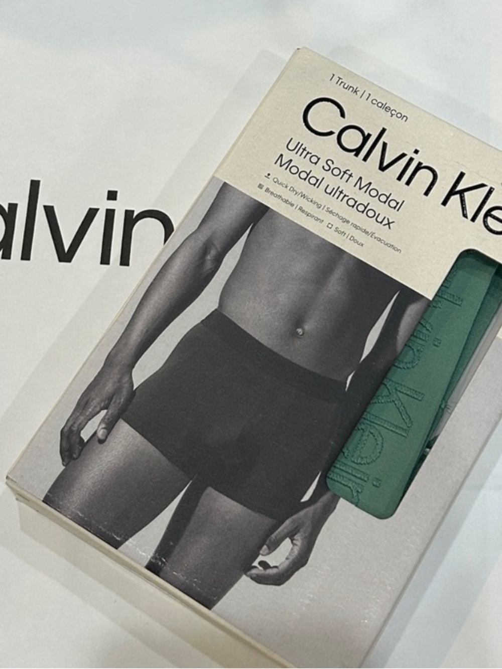 Calvin Klein Men's Ultra Soft Modal Trunk - cotton stretch breathable Teal Green